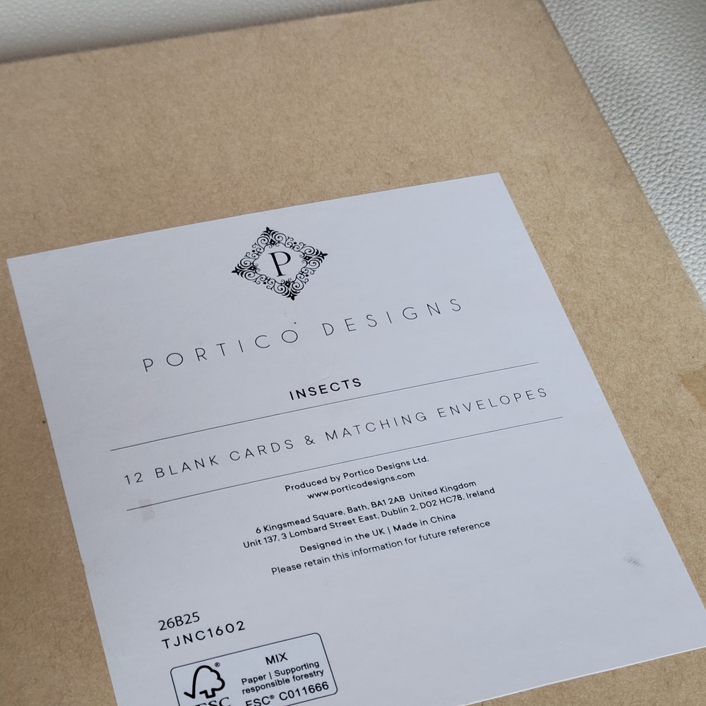 Gold Foil Insects Portico Designs Thank You Card Set - Picture 3 of 3